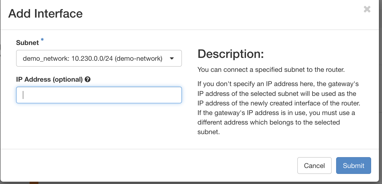 OpenStack Router add Inferface